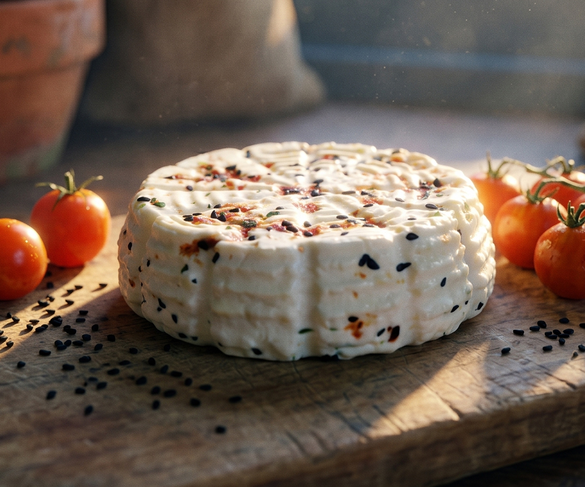 Ser Kiturycki Jersey świeży w krążku 300g pomidor-czarnuszka - obrazek 2