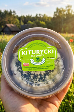 Ser Kiturycki Jersey świeży w krążku 300g z czosnkiem niedźwiedzim